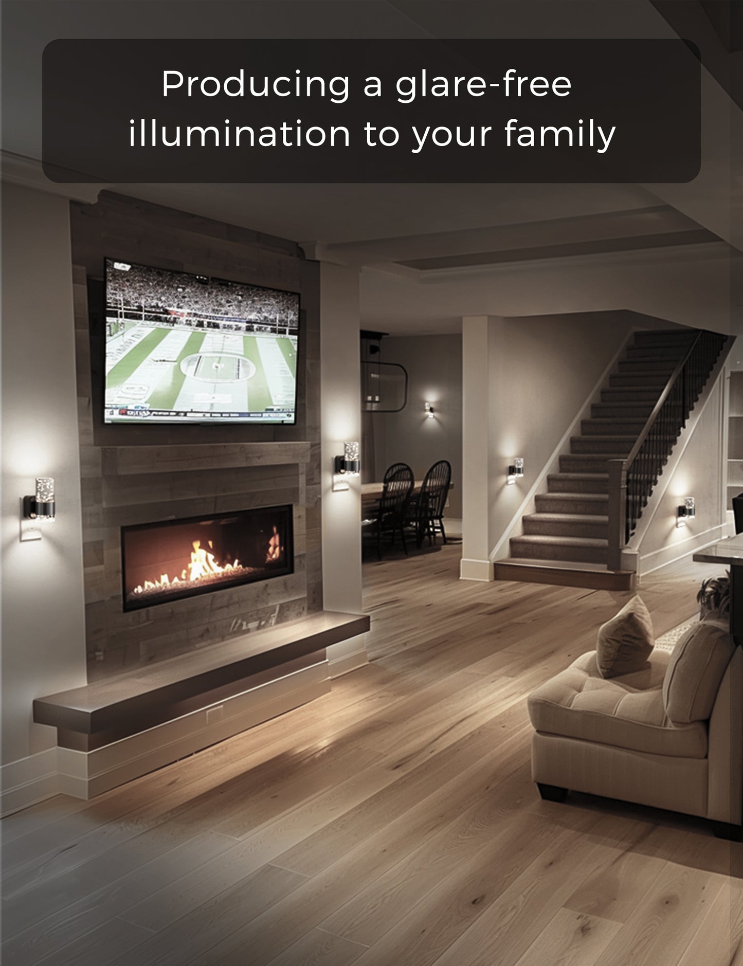 YANSUN 1-Watt Plug-in Bubble Acrylic Cylinder Integrated LED Night Light with Light Sensor, White 5000K, Up-Down Glow, 1-Pack