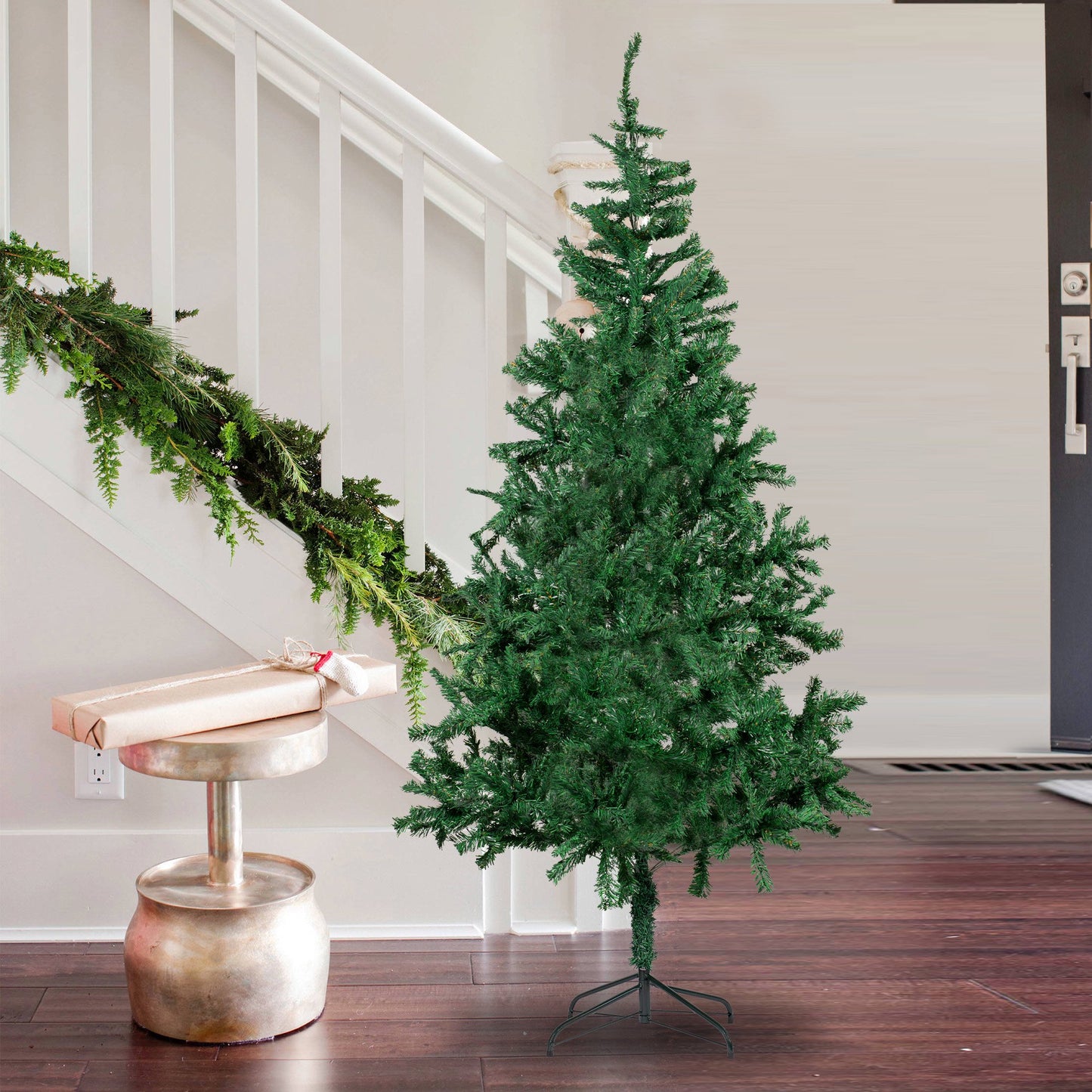 6 Ft Artificial Christmas Tree Green Xmas Tree with Remote for Xmas Home Indoor Decorations