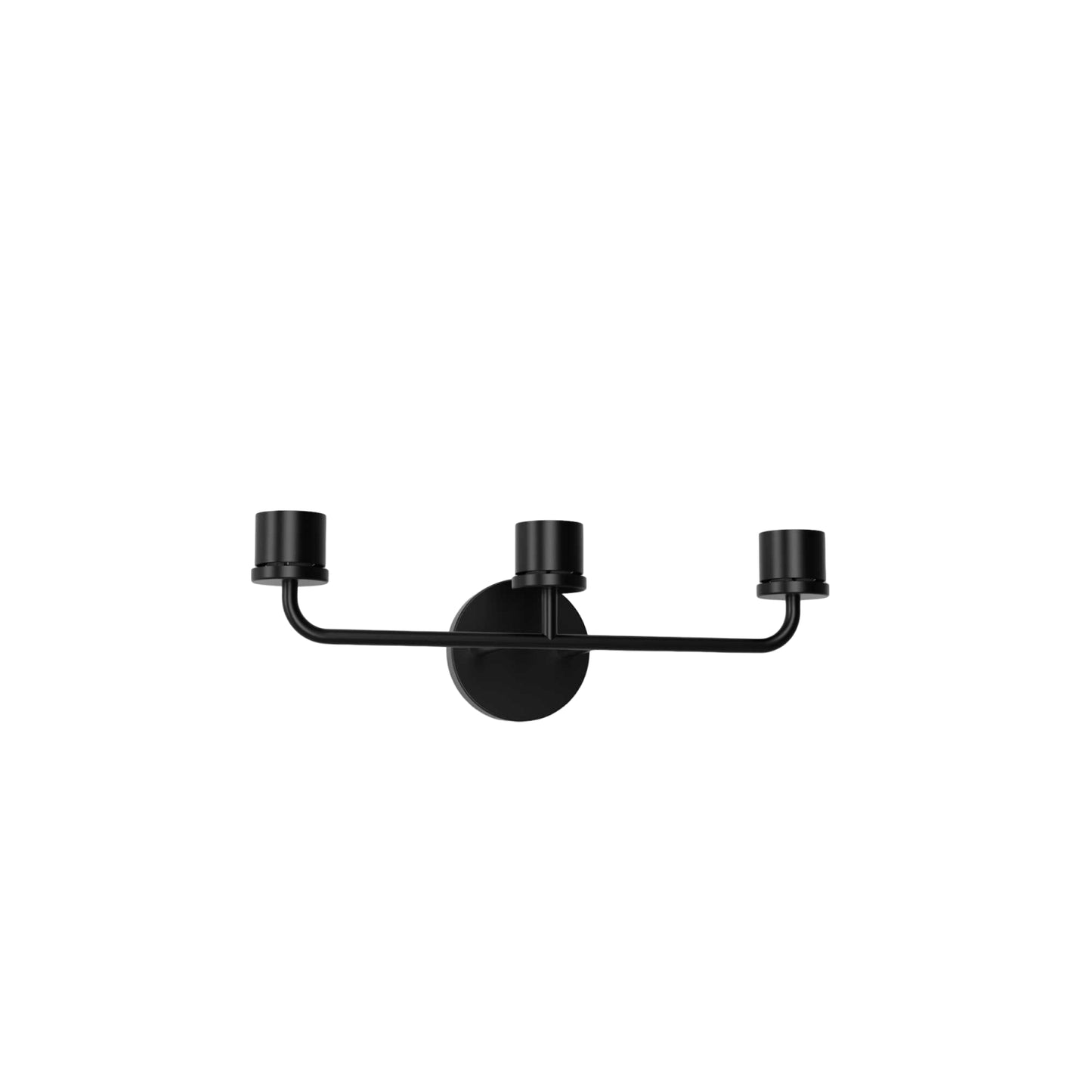 YANSUN 1-Pack 18.7 in. Mounting Frame for 3-Light Black Vanity Fixture with Round Wall Box and Curved Metal Arm