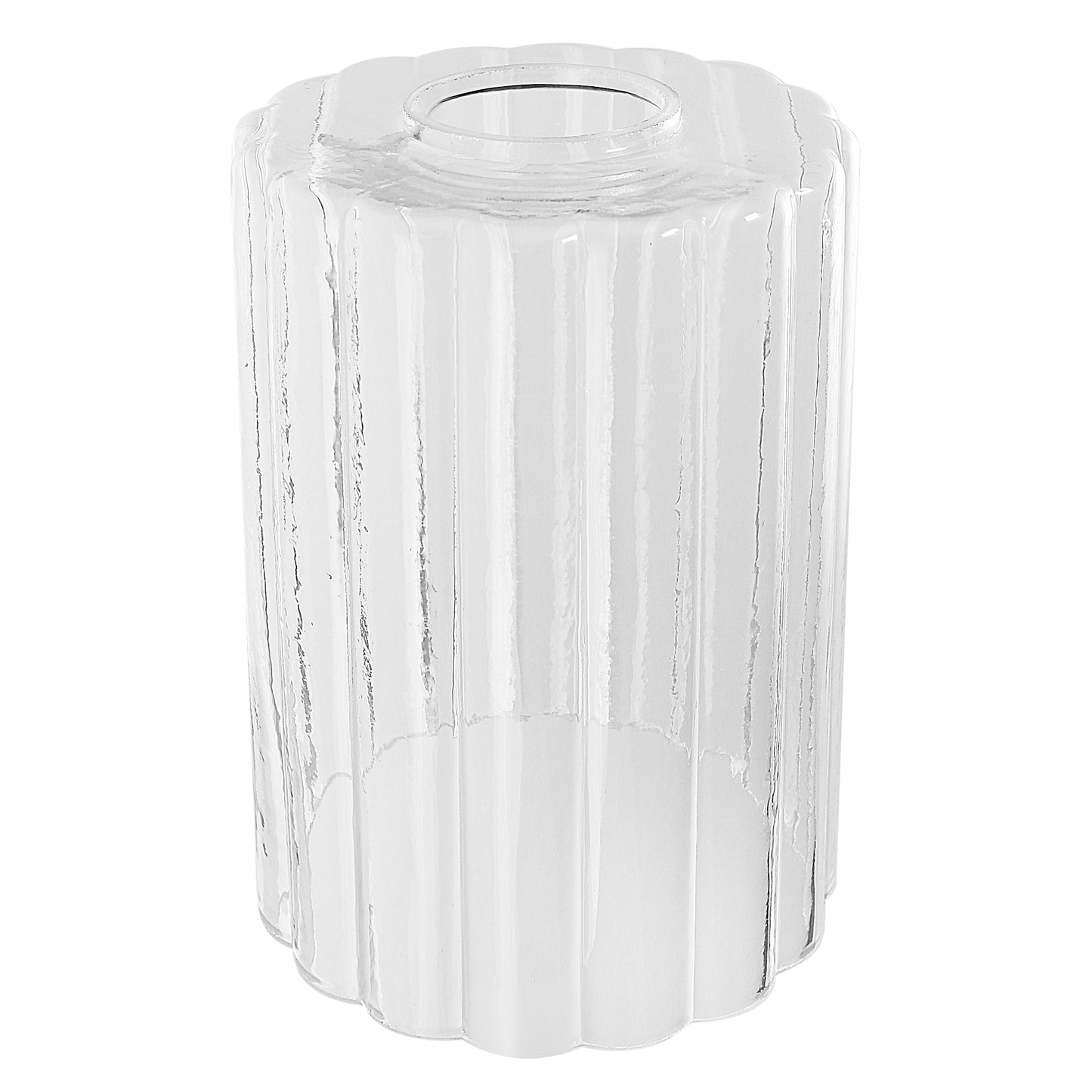 YANSUN 6.5 in. Clear Glass Cylindrical Vanity Shade with 1 in. Neckless Glass Fitter for Pendant, Chanderlier, Vanity Light