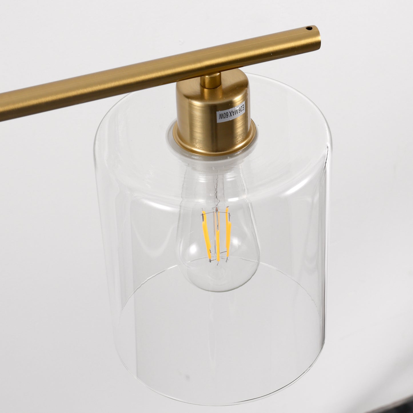 46 in. 4-Light Gold Modern Island Pendant Light, Linear Chandelier Hanging Light w/ Clear Glass Shade for Kitchen Island