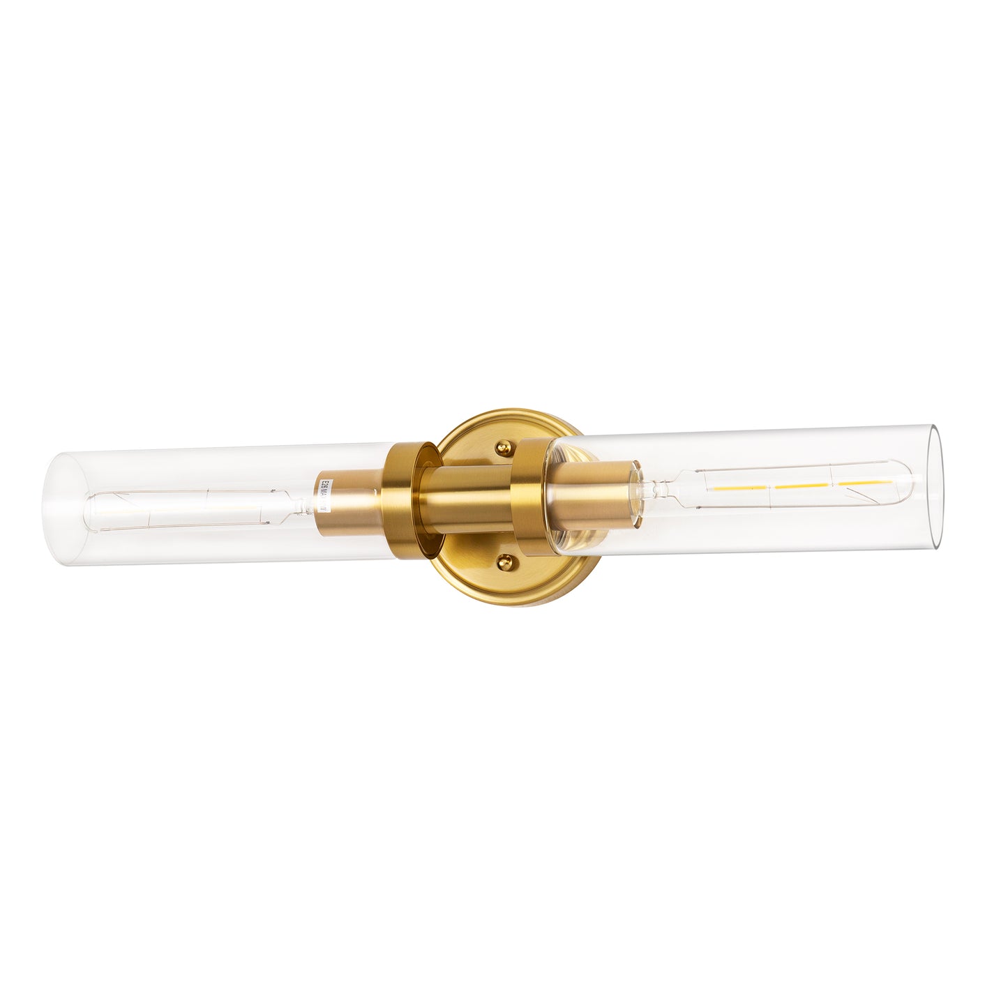 18 in. 2-Light Gold Bathroom Sconces with Clear Glass, Bathroom Vanity Light Fixtures, Modern Wall Lights for Mirror