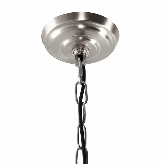 6-Light Nickel Candle Rustic Industrial Iron Chandeliers for Dining Room Living Room