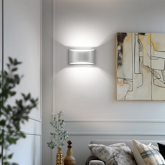 8.03 in. 1-Light White Modern Lantern Wall Sconce, Up and Down Wall Mount Light Living Room Bedroom Hallway (2-Pack)