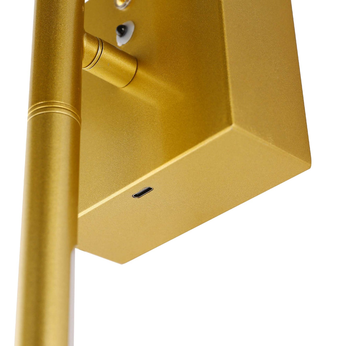 2-Light Gold Dimmable LED Wall Sconce with Remote Control, Wireless Installation, USB Charging, Wall Decor(2-Pack)