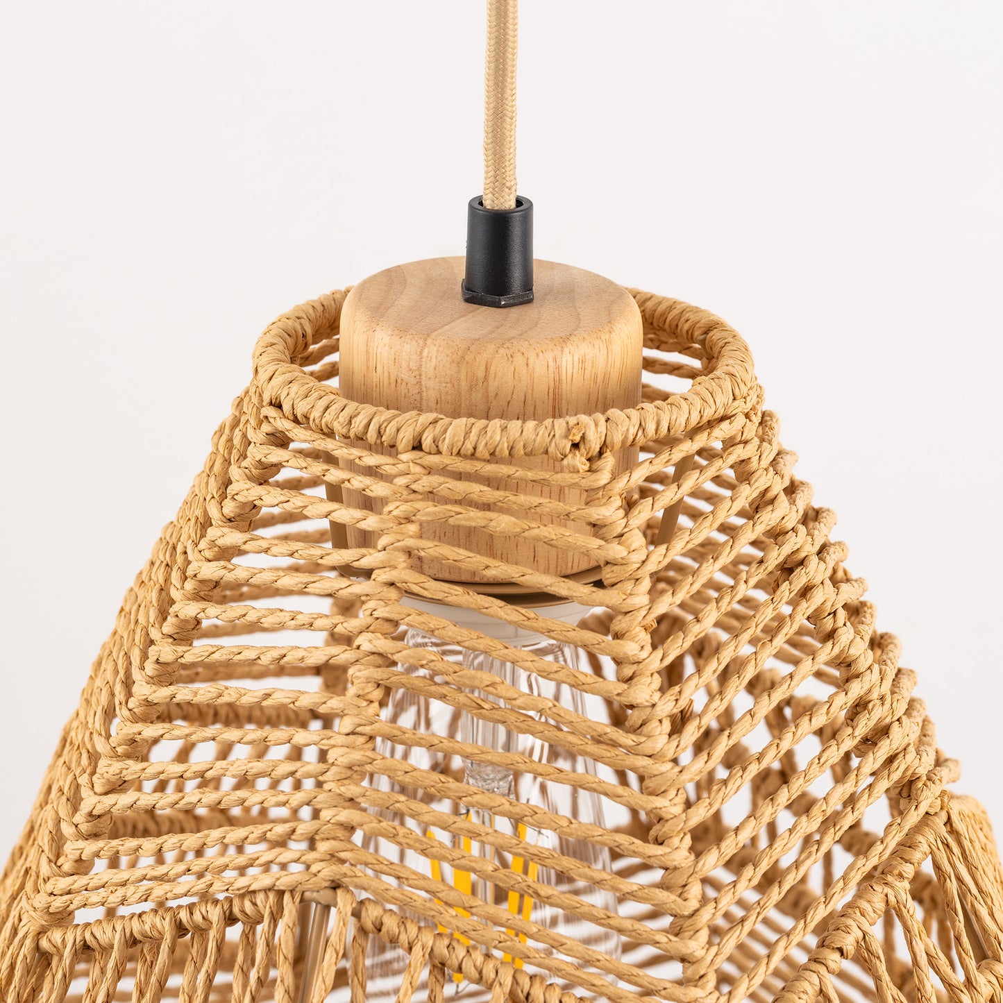 60-Watt 10 in. 1-Light Rope Mini Pendant Light with Rope Shade and No Bulbs Included