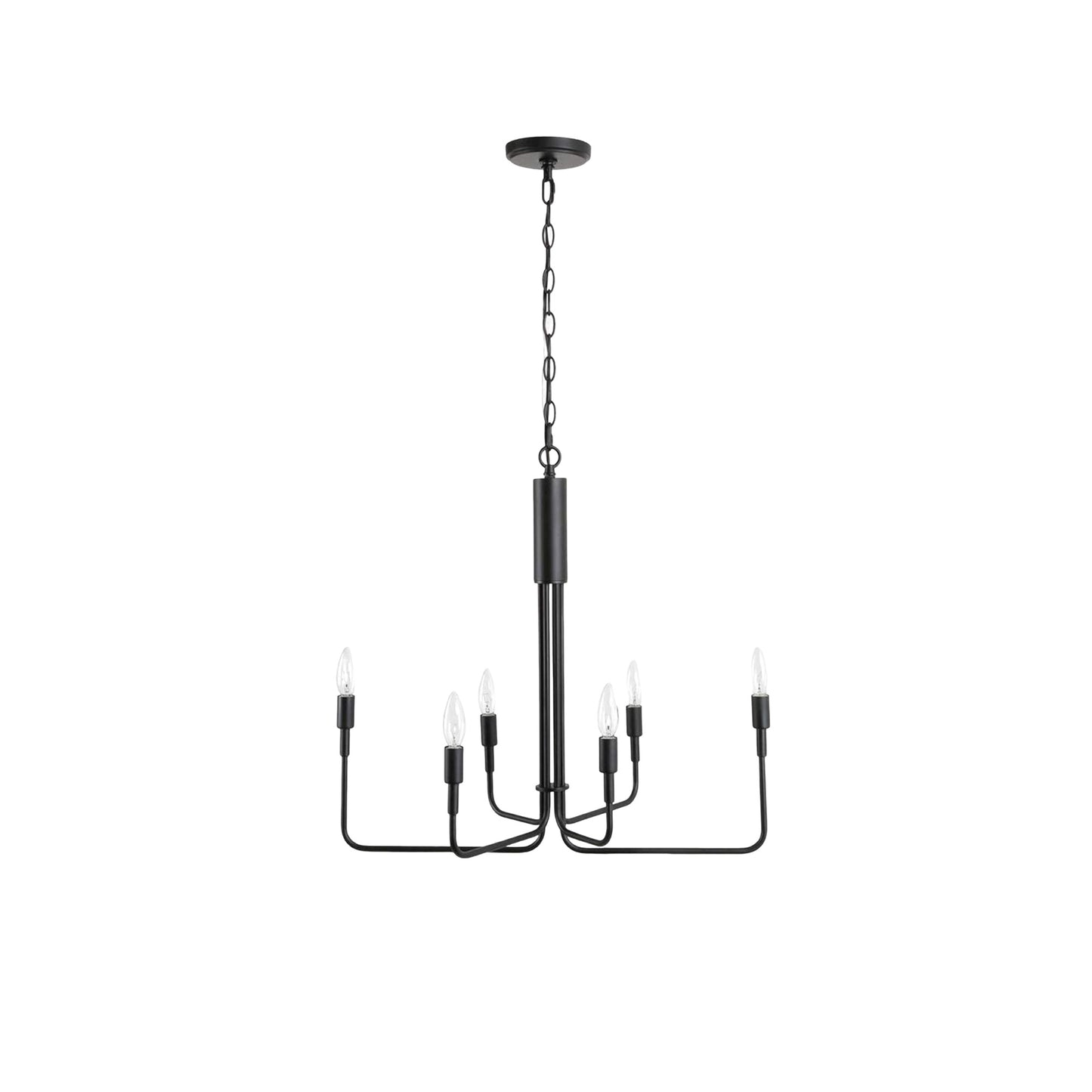 YANSUN 25 in. 6-Light Vintage American Chandelier, E12 Base, Classic Branch Pendant Light for Kitchen Bulbs Not Included