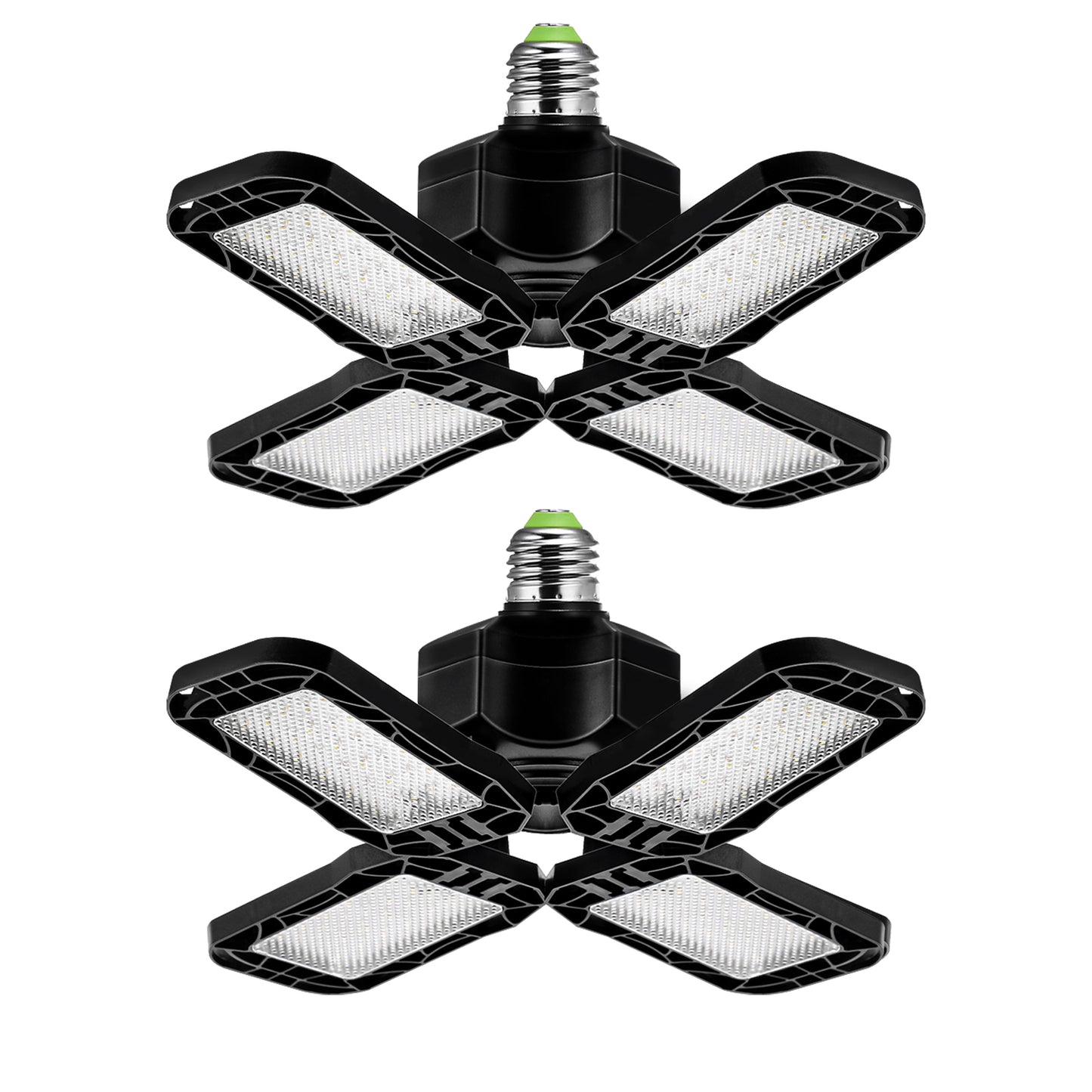 YANSUN 12 in. Industrial Black Integrated LED Flush Mount 6000K Daylight for Garage or Workshop 2 Pack