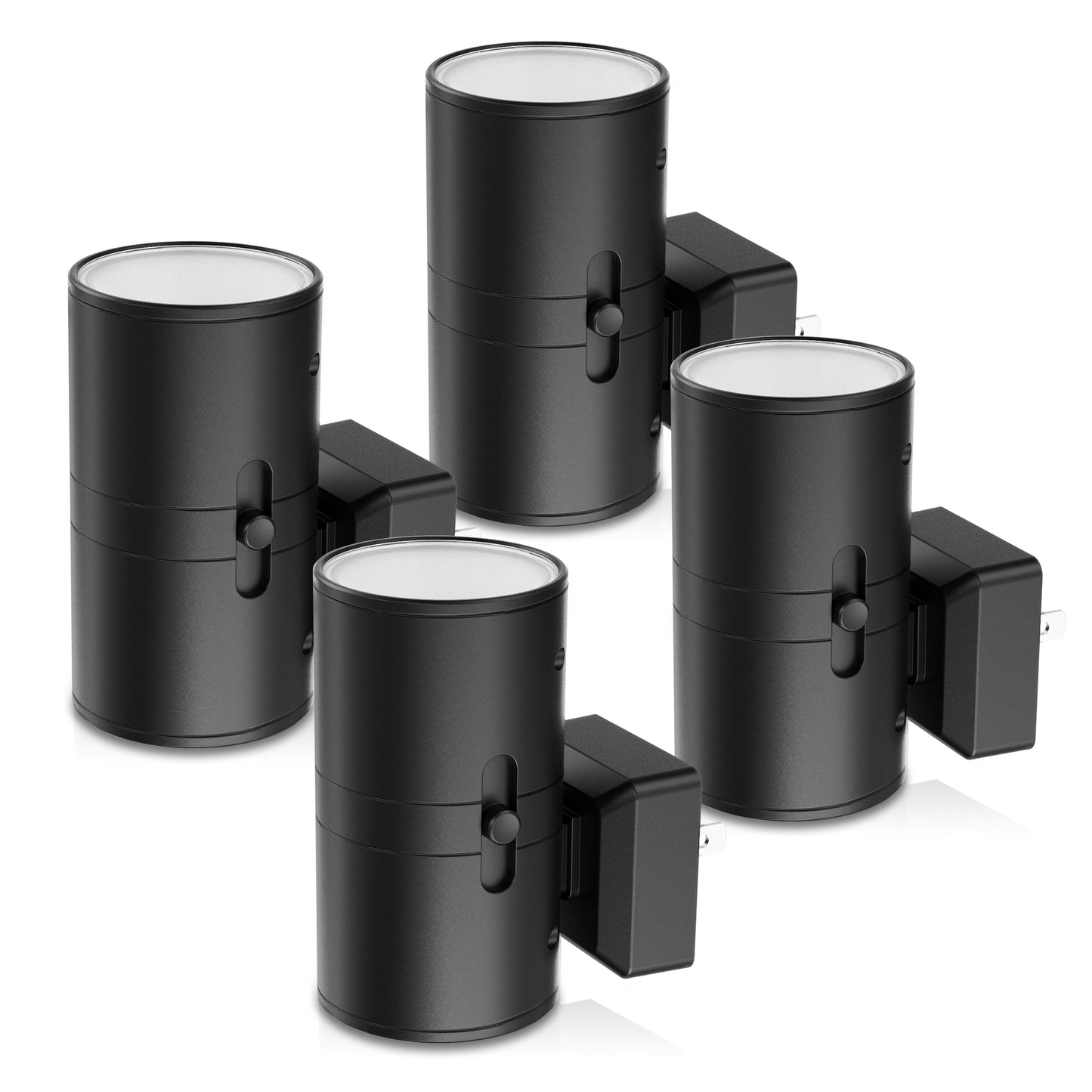 YANSUN 1-Watt Integrated LED Plug-In Night Light, Warm 3000K, Dimmable, Light Sensor, 4-Pack