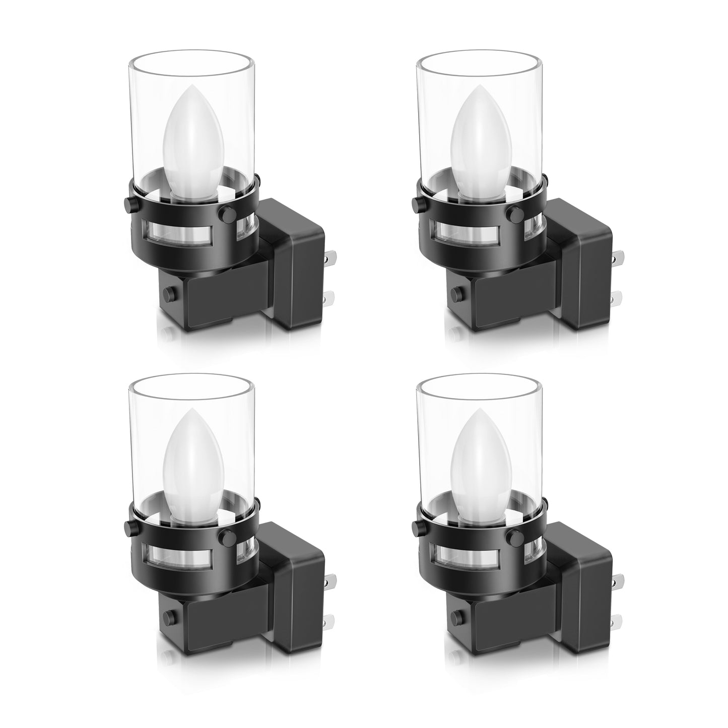 Candle Night Light Plug in 2-Pack with Dusk to Dawn Sensor, 3000K Warm White LED for Kids, Hallway, Bathroom, Bedroom