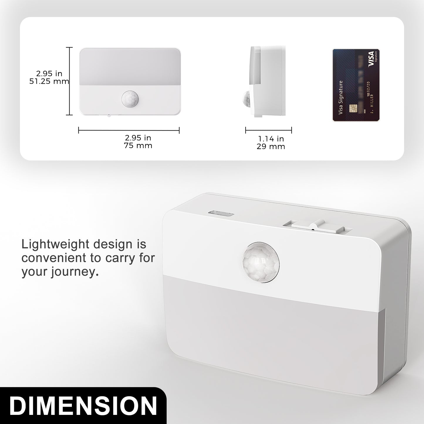 1-Light LED Motion Sensor Night Light, Rechargeable LED Night Light, 35LM Soft White for Stairs, Hallway (2-Pack)