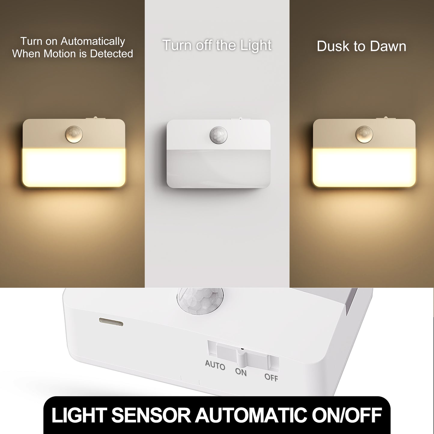 1-Light LED Motion Sensor Night Light, Rechargeable LED Night Light, 35LM Soft White for Stairs, Hallway (2-Pack)