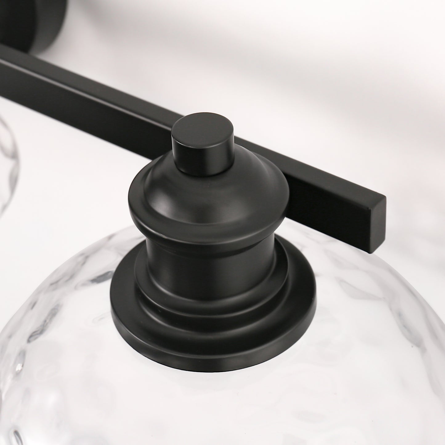 25 in. 3-Light Black Vanity Light with Clear Cylinder Glass Shades - Wall Sconce for Bathroom, Vanity, and Powder Room