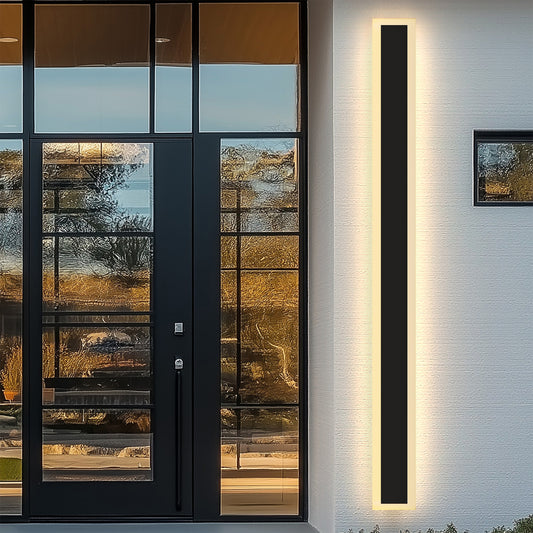 37 in. 1-Light Black Linear Integrated LED Outdoor Wall Light Waterproof Porch Light Wall Lantern Sconce 3000/6000K