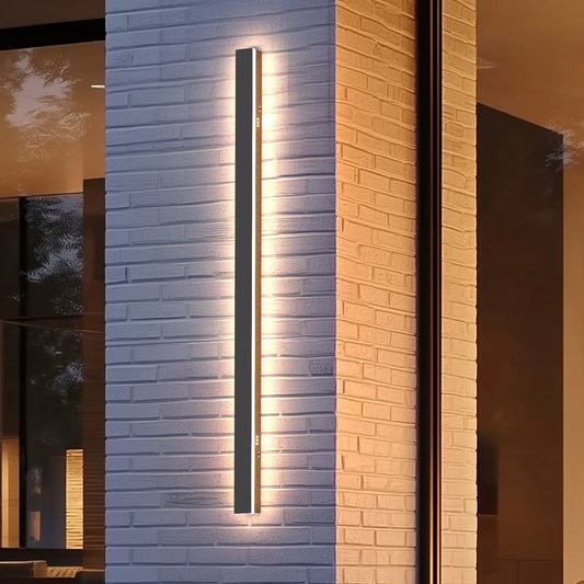 40 in. 30-Watt Black Hardwired Linear Outdoor Waterproof with Integrated LED Wall Lantern Sconce, 3000K Warm White