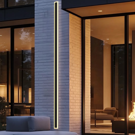 YANSUN 80 in. 1-Light Black Modern Integrated LED Outdoor Wall Light, Waterproof Porch Lantern Sconce for Garden or Patio