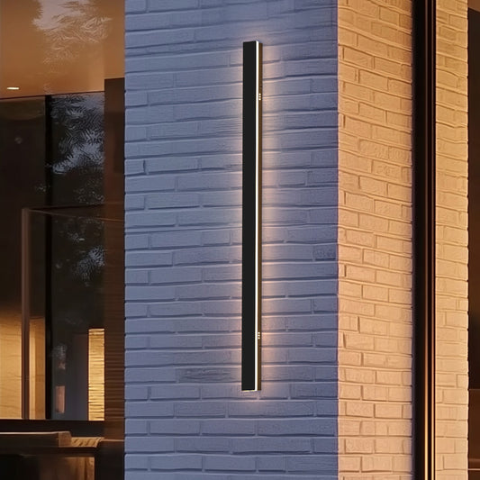 39 in. 30-Watt Black Outdoor Hardwired Linear Waterproof 3000/4500/6000K Integrated LED Wall Lantern Sconce