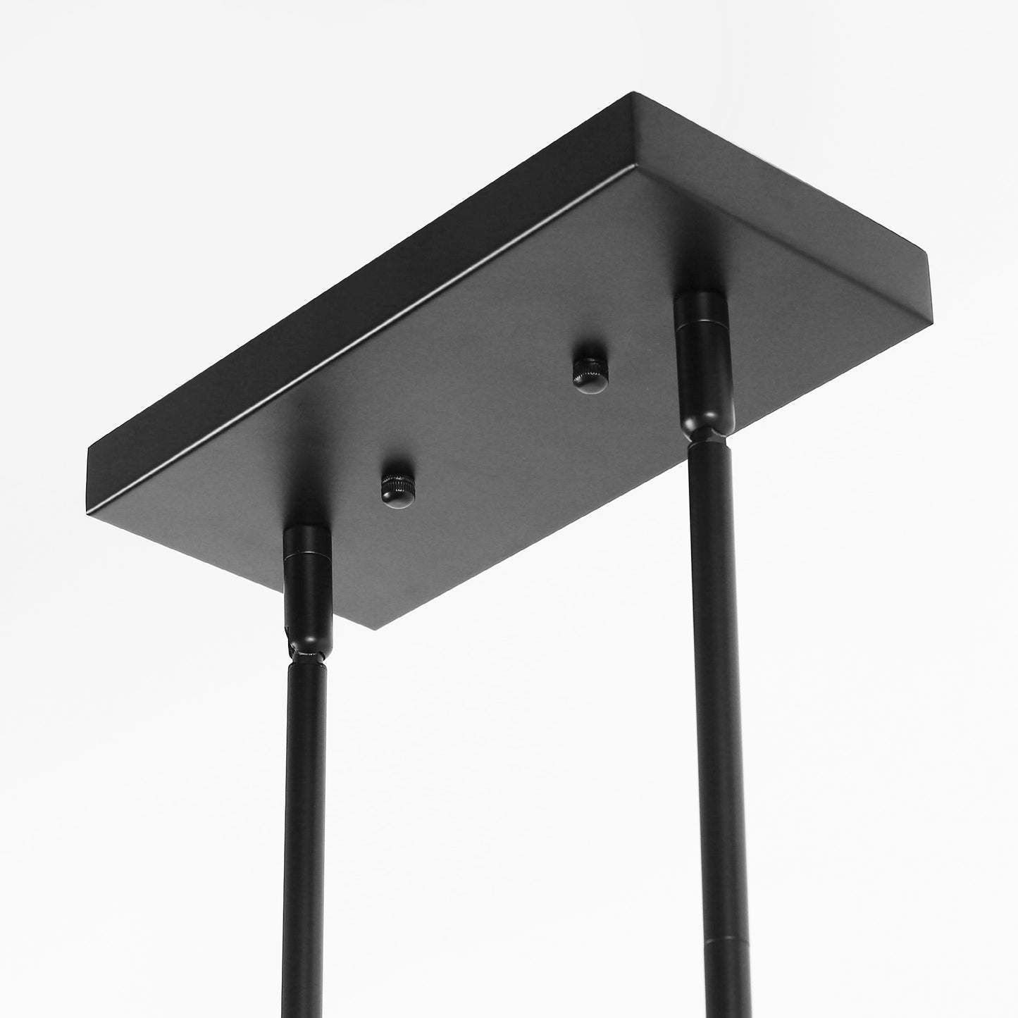 5-Light Dimmable Matte Black Linear Rectangle Chandelier Kitchen Island Pendant Light with Clear Glass Shade