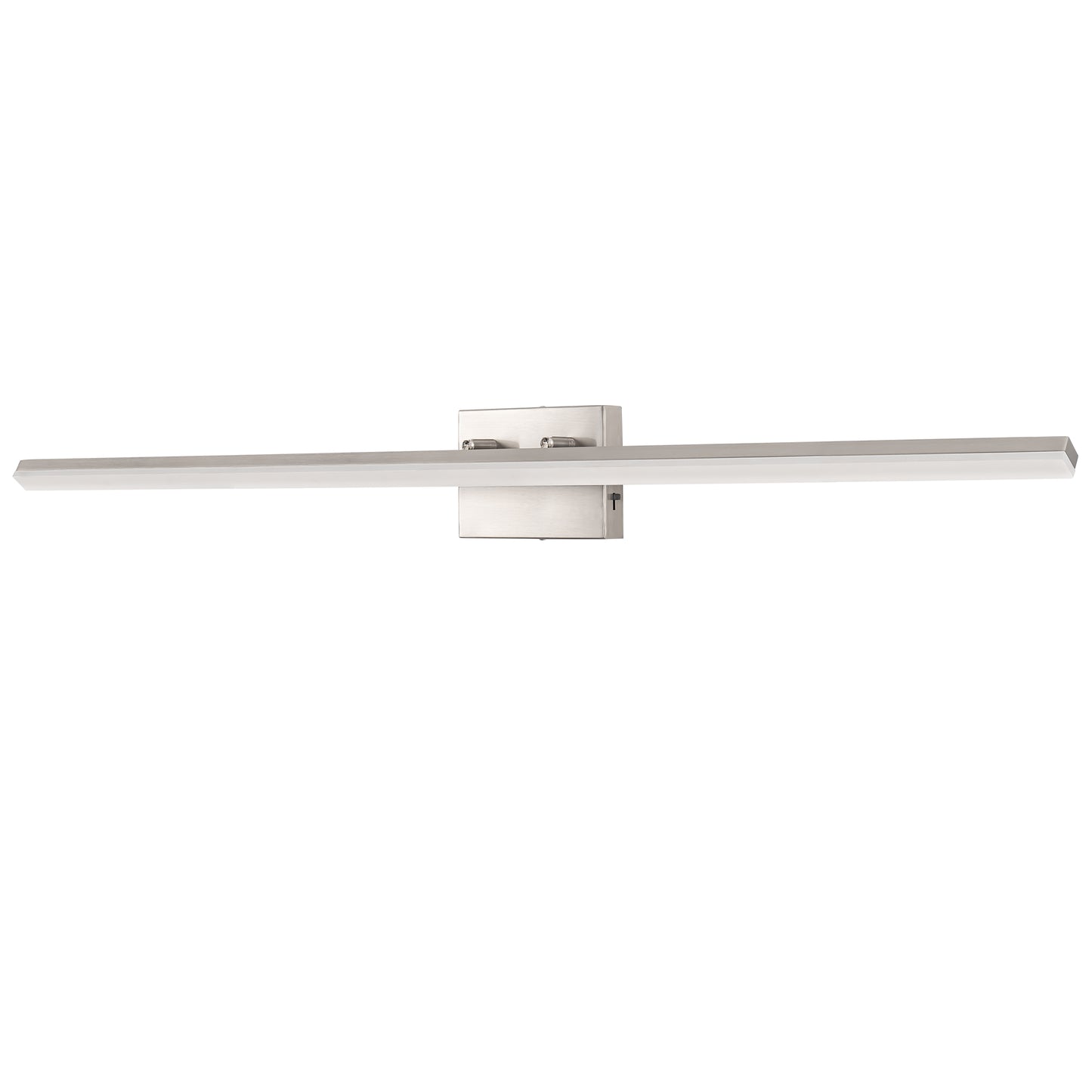 YANSUN 24-Watt 1-Light Nickel Integrated LED Vanity Light, 48 in. Modern Adjustable Wall Sconce for Bathroom or Various
