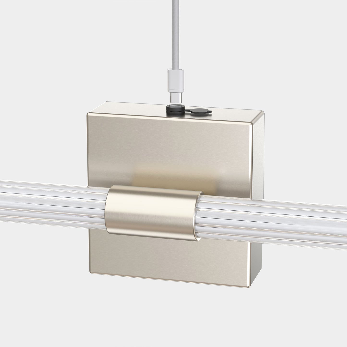 24 in. Nickel 1-Light LED Wall Sconce Set, Wireless Rechargeable Vanity Light Bar for Bedroom and Bathroom