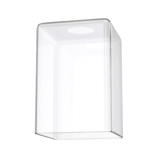 YANSUN 5.9 in. H Clear Square Glass Lamp Shade Replacement Accessory for Ceiling or Wall Light Fixtures