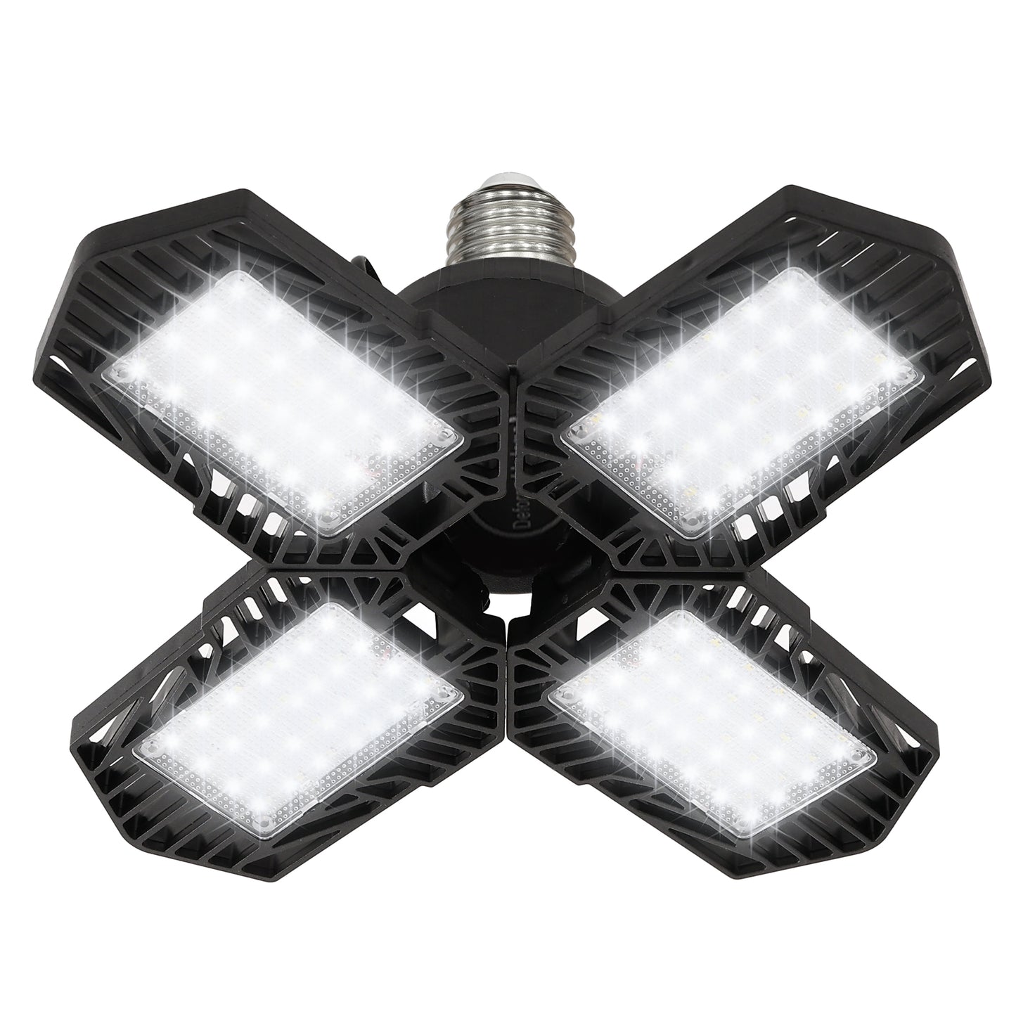 Ultra Bright Garage LED Light – 60W, Adjustable 4-Leaf Panels, 6500K Daylight, Tool-Free Install