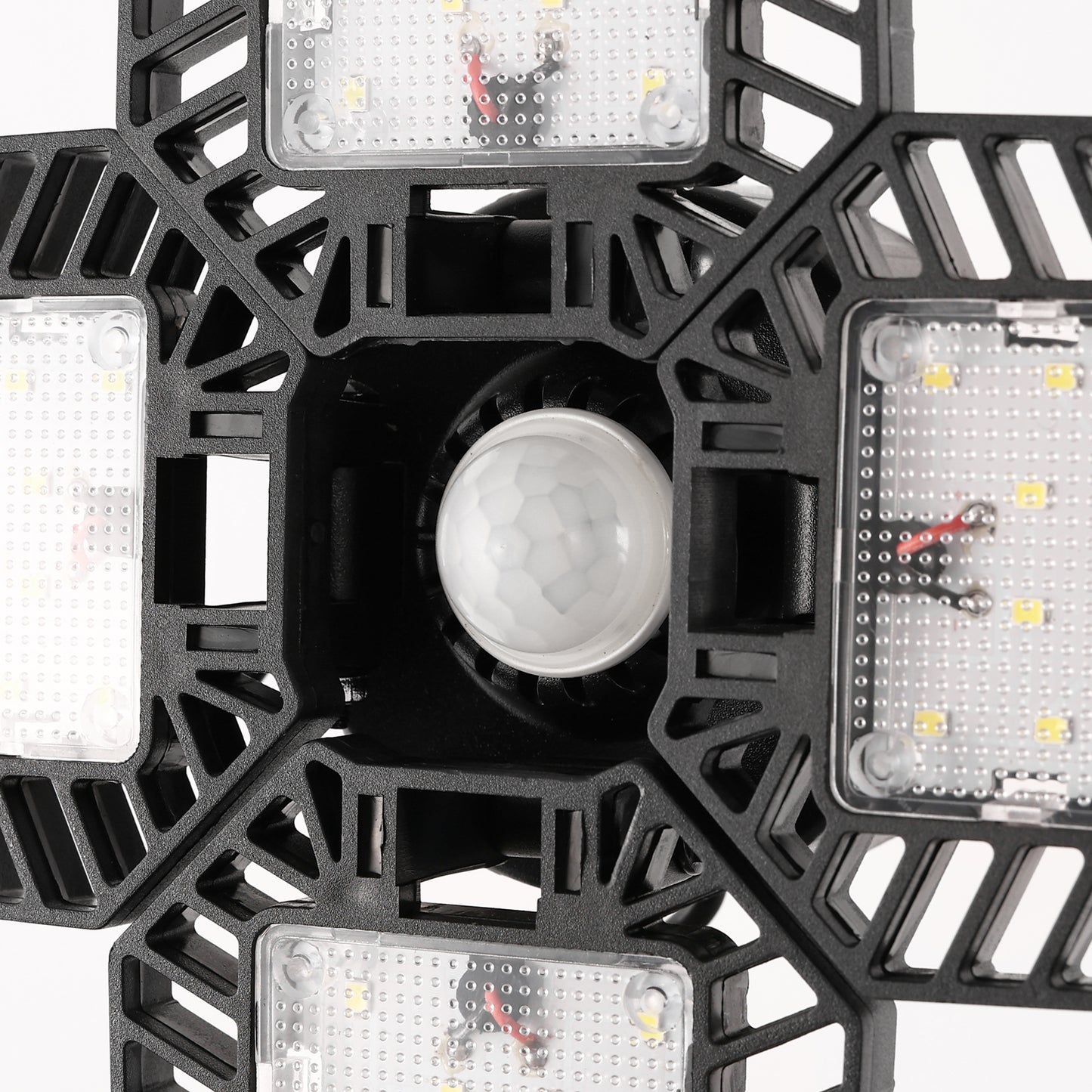 11 in. 60-Watt Black Motion Sensor LED Flush Mount Adjustable LED Garage Light with Foldable Panels