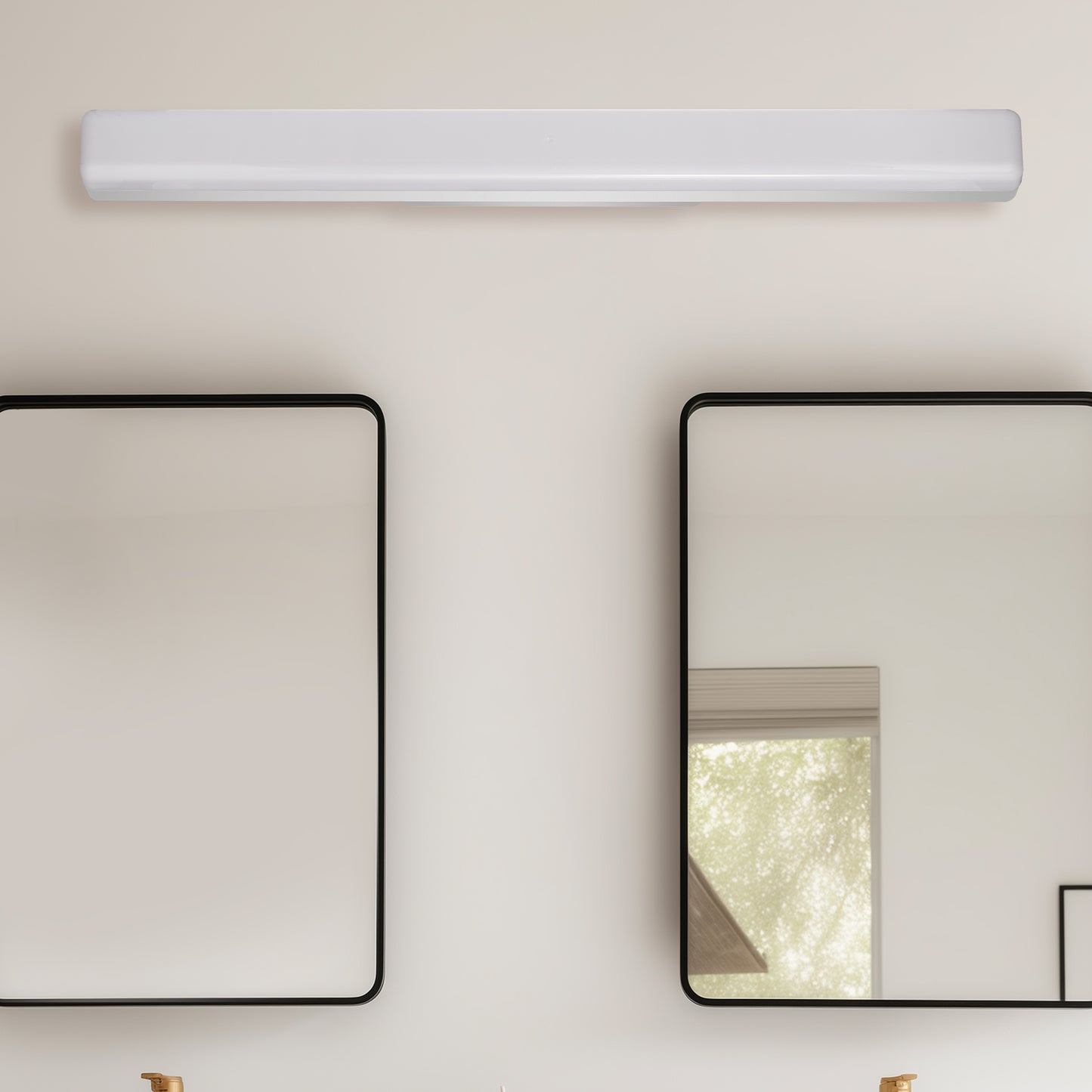 24 in. 1-Light Integrated LED Matte Black Modern Rectangle Vanity Light Bar Wall Fixture for Bathroom Mirror (2-Pack)
