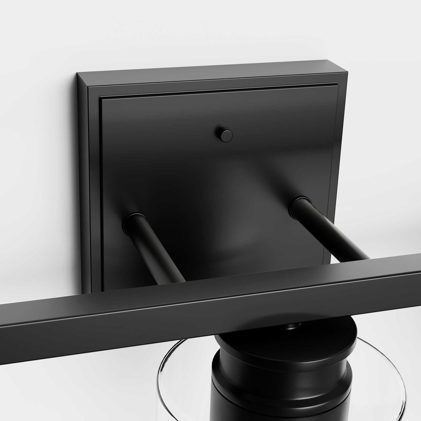 18 in. 3-Light Black Vanity Light with Clear Glass Shades for Bathroom