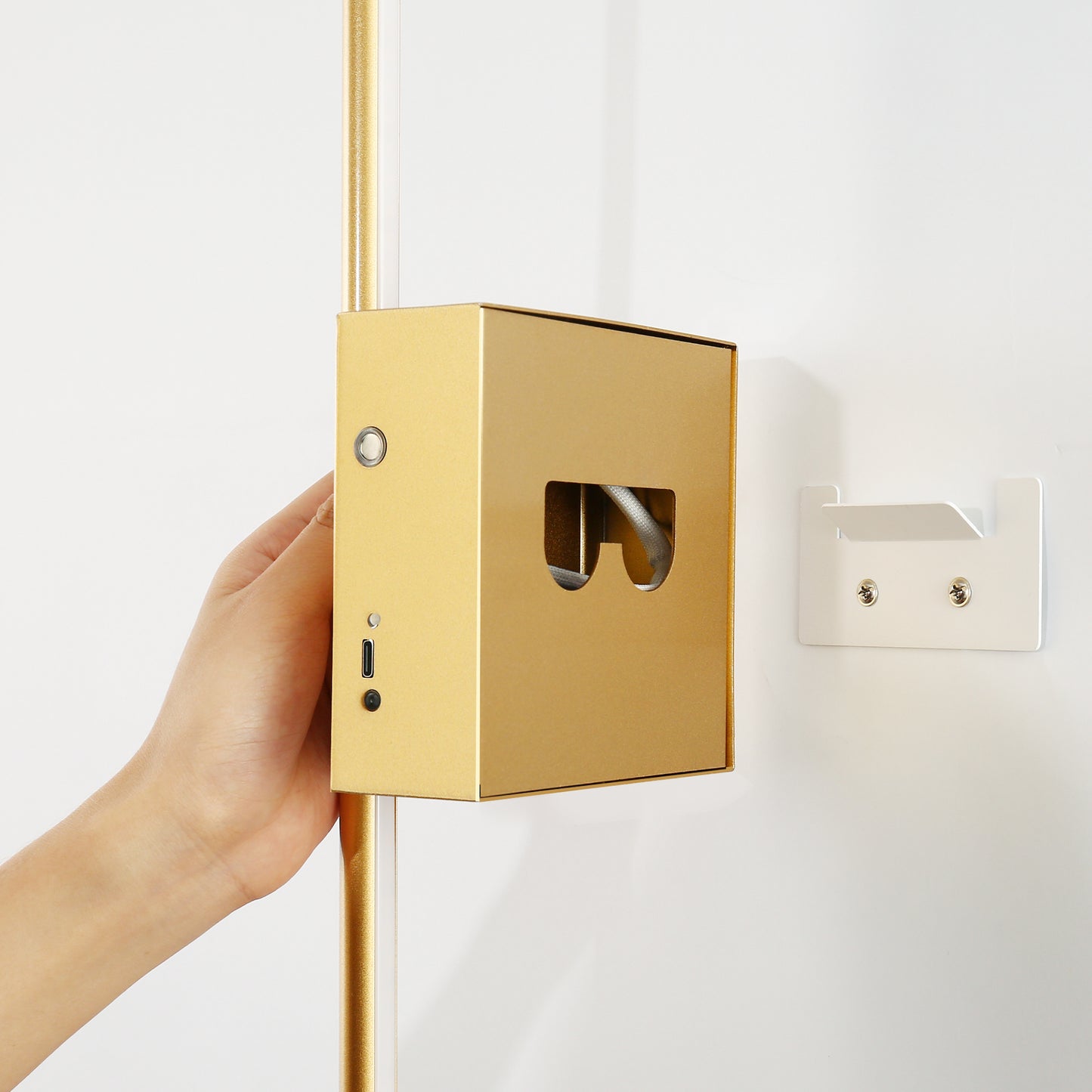 350° Rotate Gold Dimmable Wireless Integrated LED Wall Sconce with Remote, Sconce Wall Decor for Living Room(2-Pack)