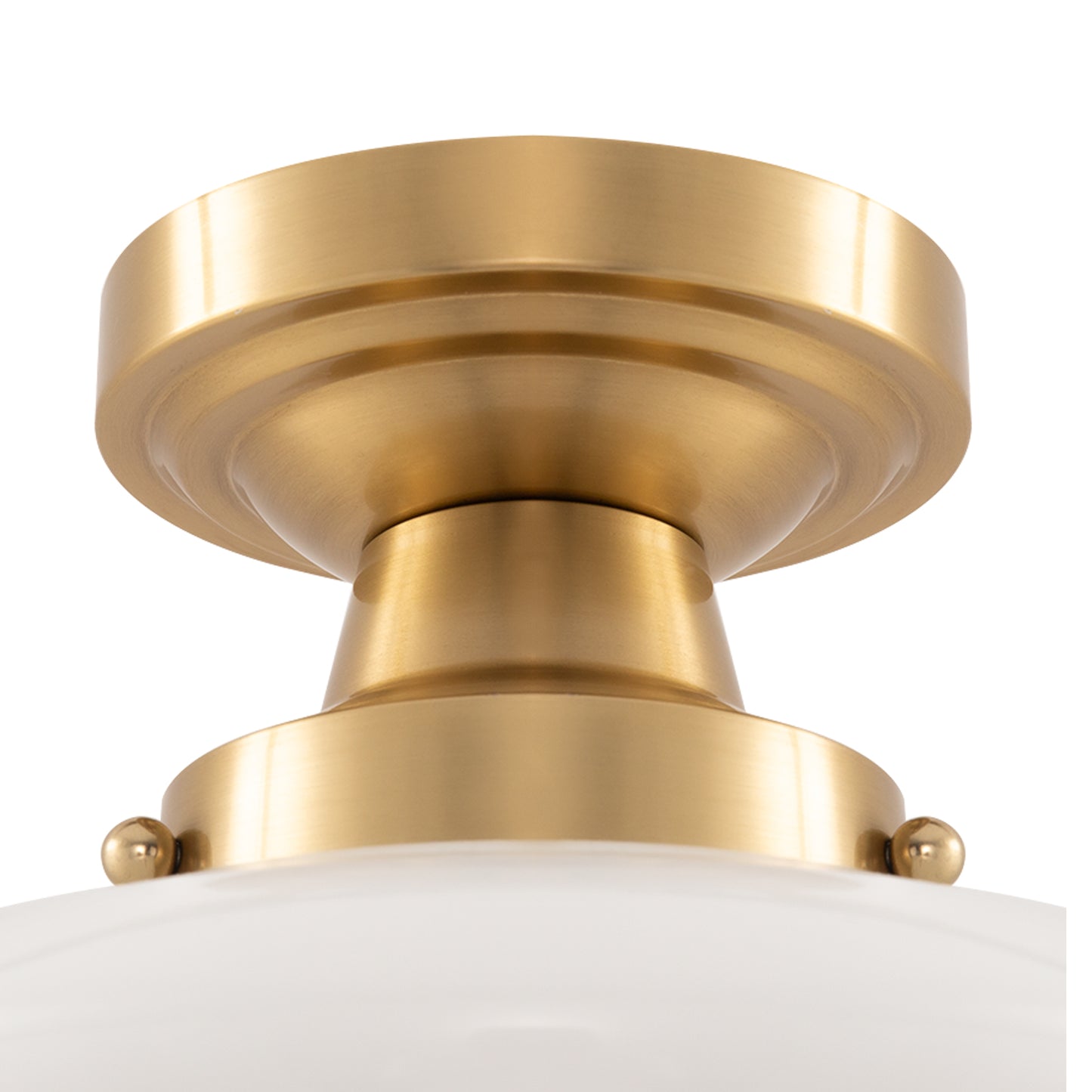 9 in. Rustic Farmhouse Schoolhouse Ceiling Light, Brass Finish with Frosted Glass Shade for Kitchen, Hallway, Bathroom