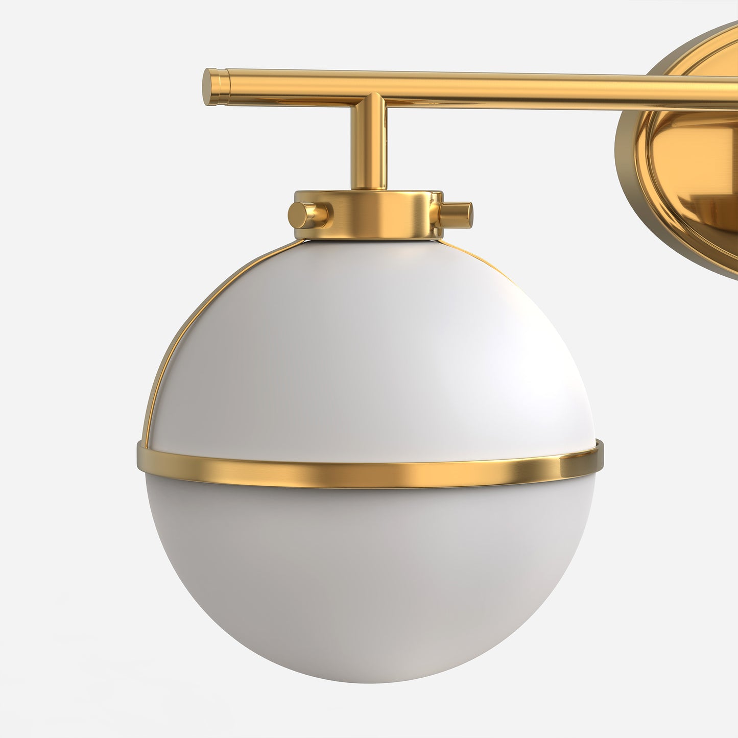 24 in. Modern 3-Light Bathroom Vanity Light with Farmhouse Heritage Brass Globe Shade