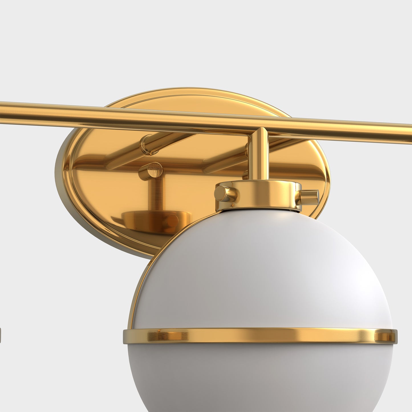 24 in. Modern 3-Light Bathroom Vanity Light with Farmhouse Heritage Brass Globe Shade