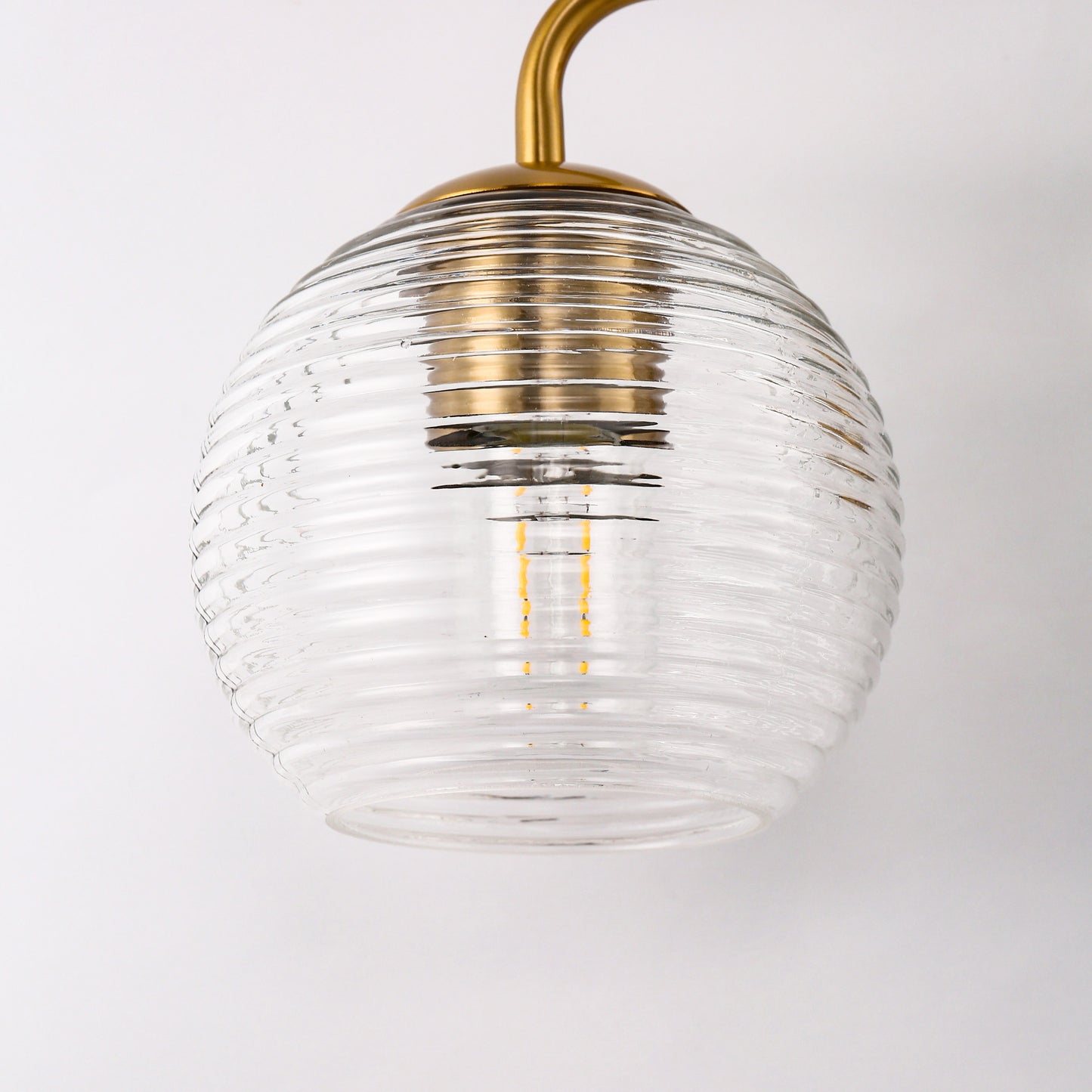 Modern 25 in. 3-Light Gold Vanity Light Fixture with Globe Textured Glass Shades for Over Mirror and Bathroom
