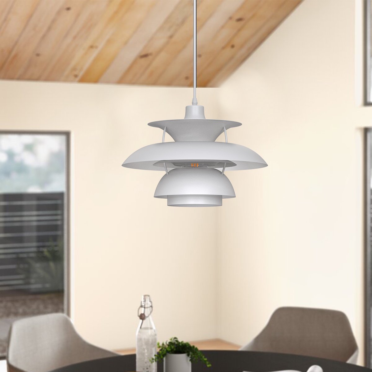 19.68" Creative Lampshade Pendant Light, Contemporary Modern Close to Ceiling Light Flush Mount Fixture for House Bedroom Hallway Living Room Dining Kitchen