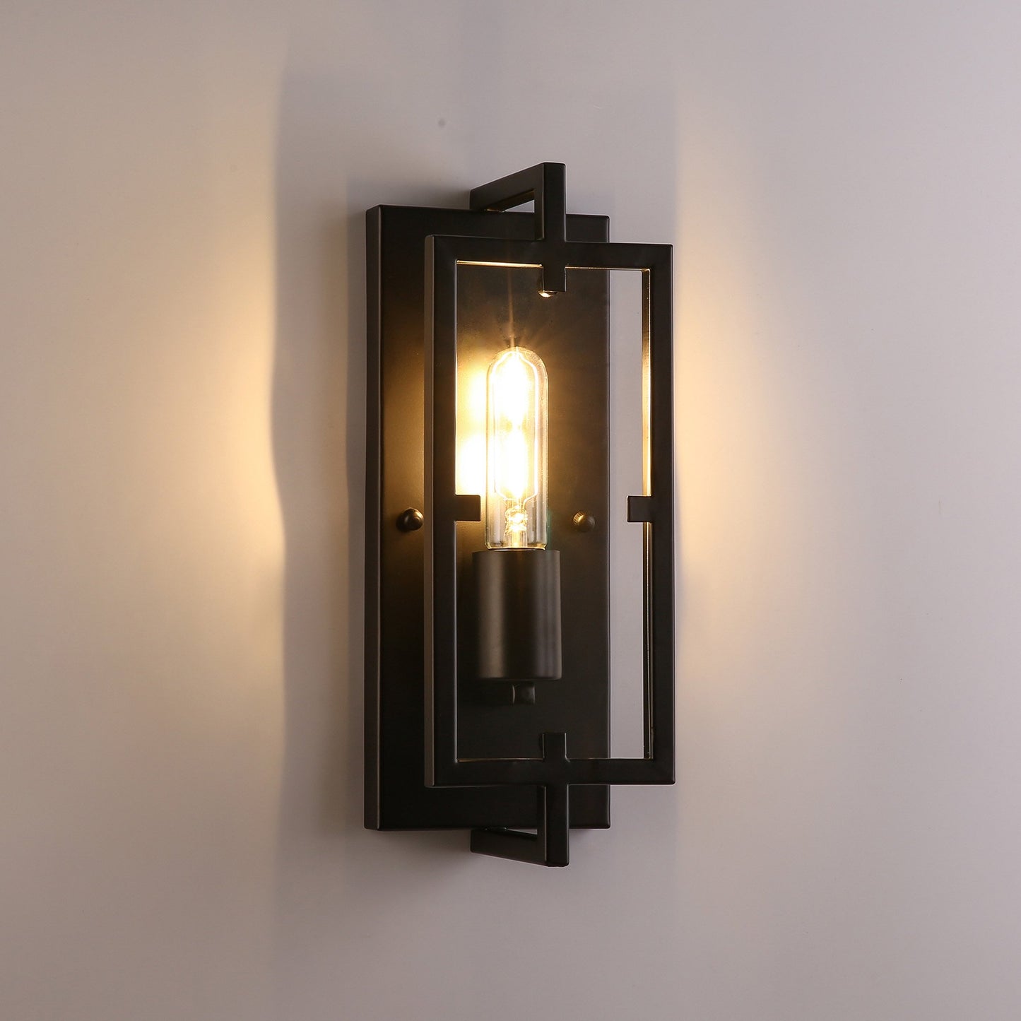 1-Light Rectangle Indoor Wall Sconce Light Fixture Wall Light Rectangle Black Wall Mounted Sconce Hallway Living Room Dining Room Bedroom Lighting