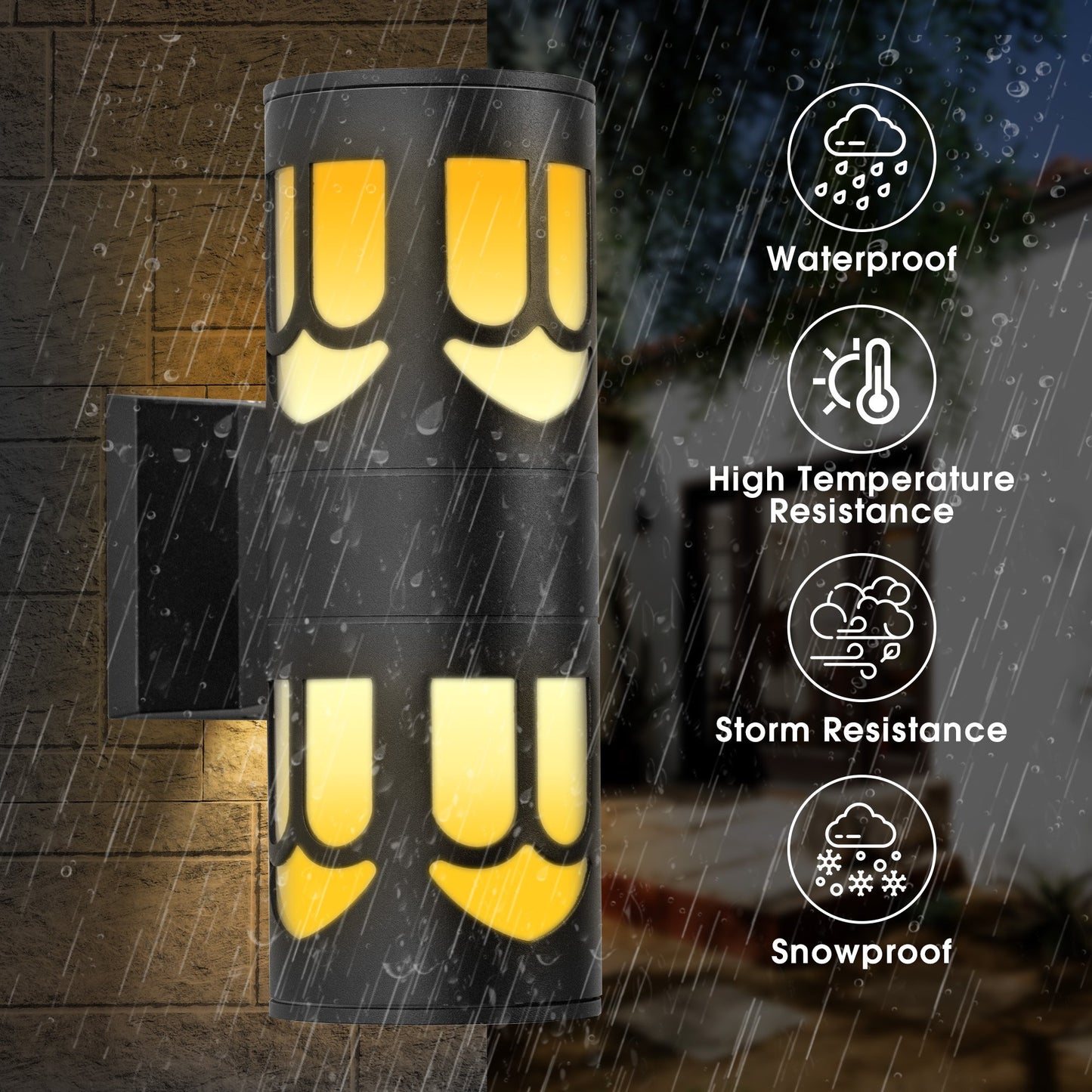 LED Porches Up and Down Lights Outdoor Wall Light,Modern Porch Light,Body in Glass Waterproof Outdoor Cylinder Wall Lamps for Garden & Patio