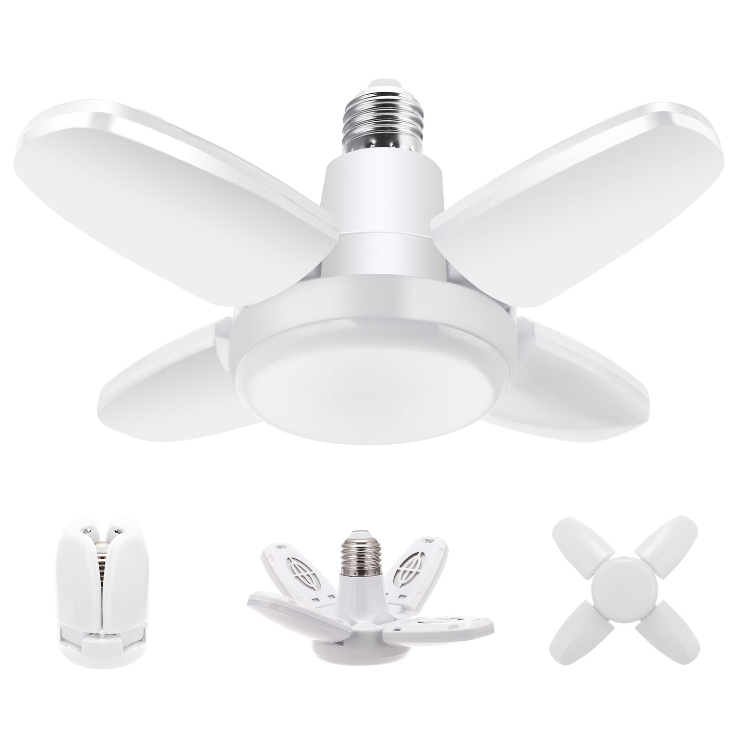 2 Pack LED Garage Lights, 28W(150-200W Equivalent) Adjustable LED Garage Ceiling Light, LED Shop Lights 2200LM 6500K, Garage Lighting for Basement Warehouse Workshop and Cellar