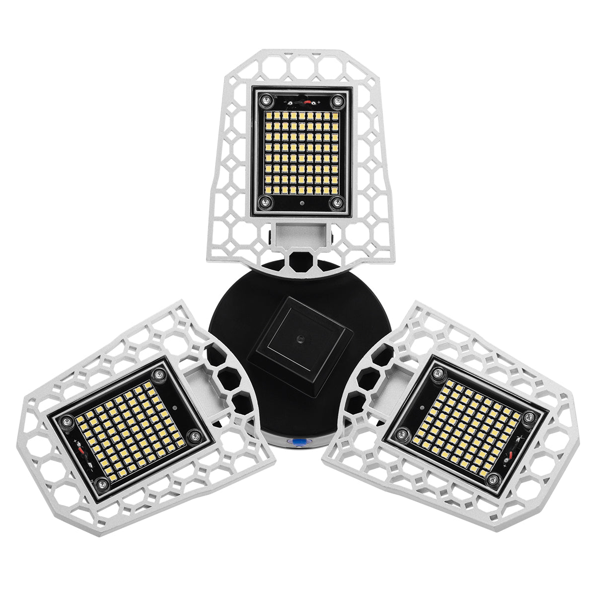 60W Dusk to Dawn LED Garage Light, IP65 Waterproof Deformable LED Adjustable Light, 7200lm Super Bright, Three-Leaf Ceiling light, for Garage, Basement, Workshop, Workbench, Barn, Warehouse