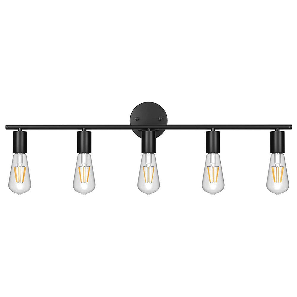 Vanity Wall Sconce Lighting, Vintage Rustic Bathroom Vanity Light Fixtures Over Mirror for Bathroom Cabinets Dressing Table,5 Light Black