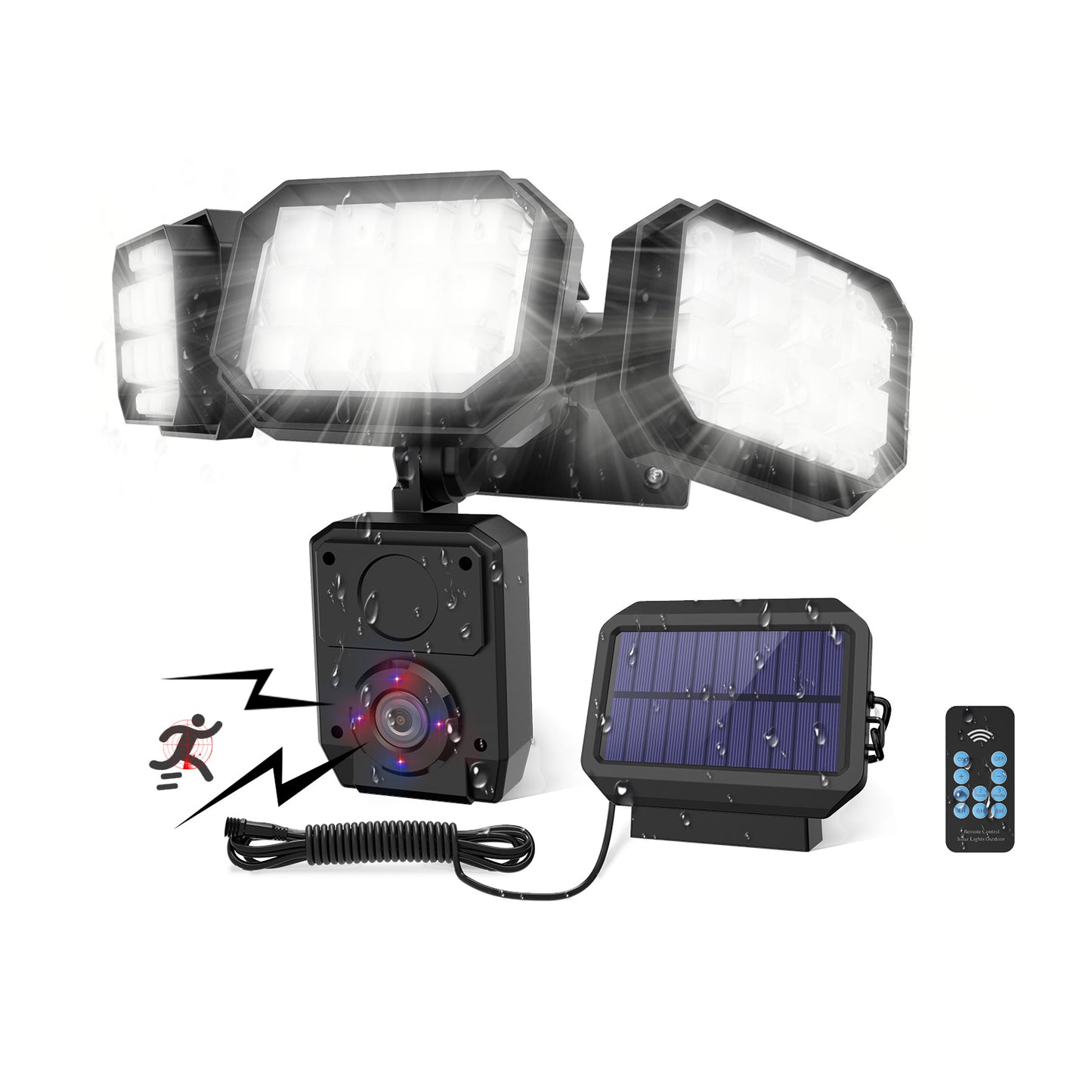 120 LEDs Solar Lights Outdoor,Motion Sensor Security Lights, Solar Flood Lights with 3 Modes, IP65 Waterproof for Garage Yard£¬1 PACK