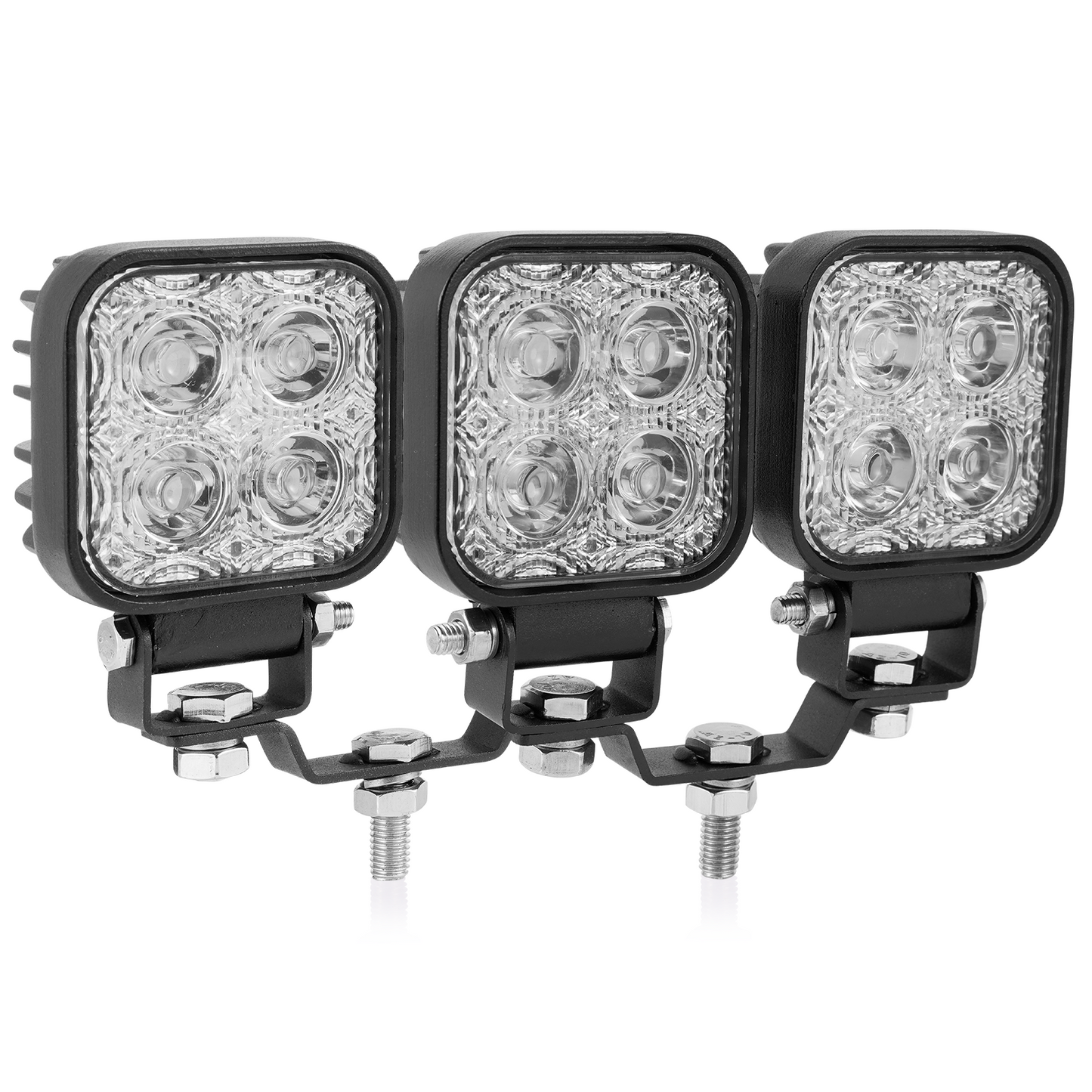 3 Light/Set 36W 1800lm Flood Led Off Road Lights,Three Head Lighting Super Bright Driving Fog Light Boat Lights Driving Lights Led Work Light for Trucks