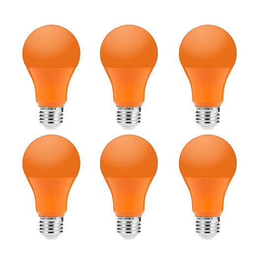 YANSUN A19 Orange Light Bulbs - E26 Base Orange LED Orange Bulb, Party Decoration, Porch, Home Lighting, Holiday Lighting, Halloween Decorative Illumination Orange LED Bulb