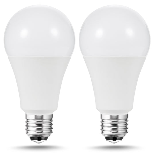 YANSUN 3 Way LED Light Bulb, 50/100/150W Equivalent, Warm White 3000K, E26 Medium Base, 600LM/1250LM/1850LM, A21, 2 Pack