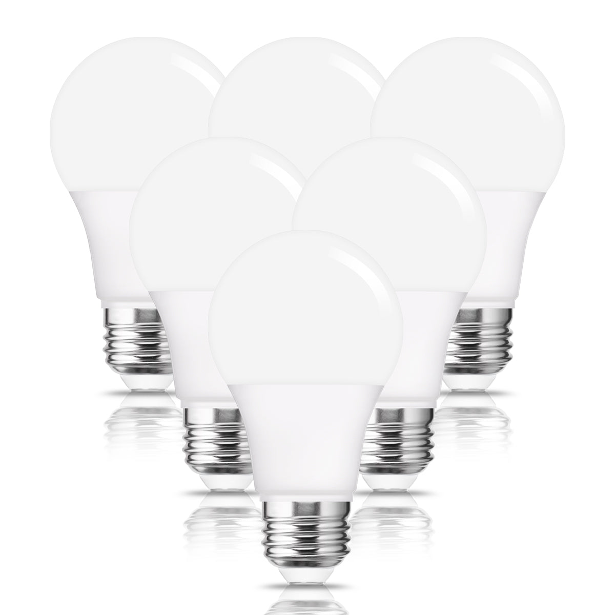 40W Equivalent LED Light Bulbs, 3000K Daylight White, A19, E26 Base, UL Listed, 520LM, 6 Pack