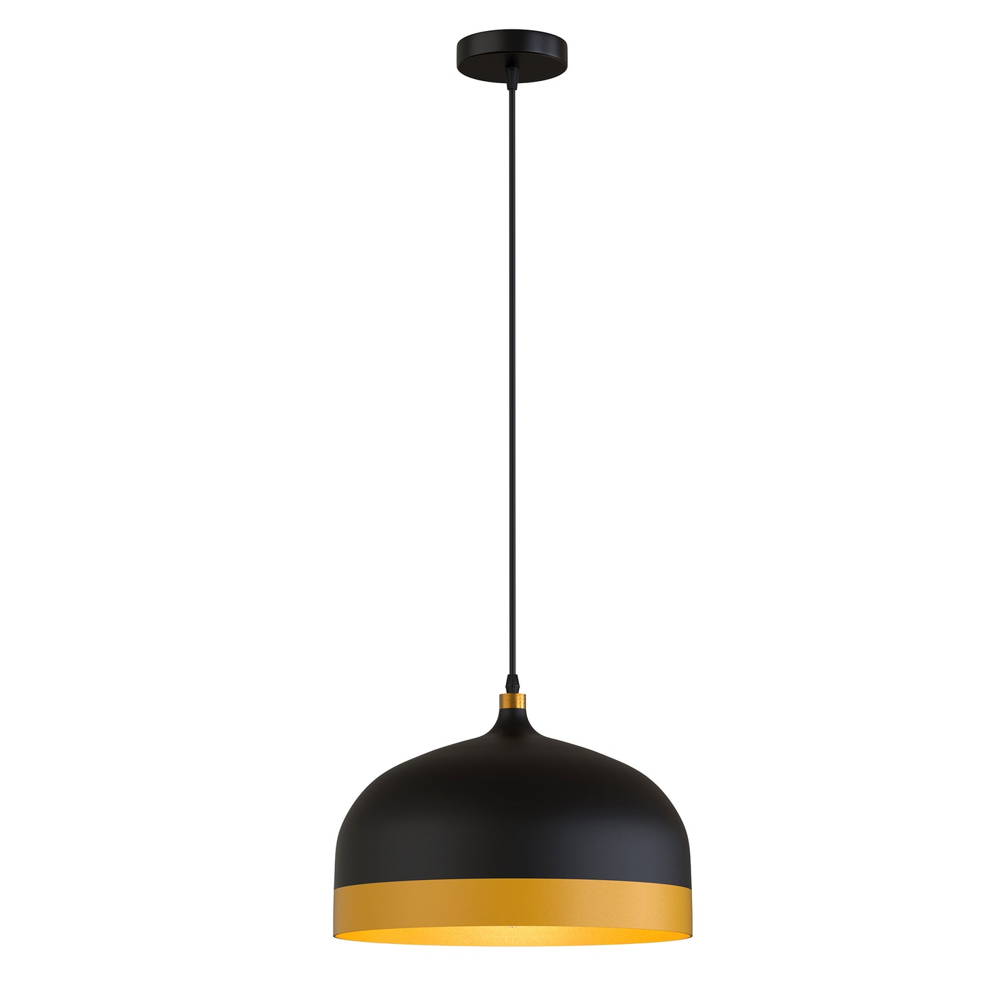 Nordic Matte Industrial Hanging Pendant Light,Black and Gold Finish for Dining Room Living Room Bedroom Bars