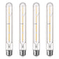 T30 LED Tubular Bulb,Vintage Filament Design, 4W (40W Equivalent), Warm White 2700K, Dimmable, E26 Base, (4-Pack)