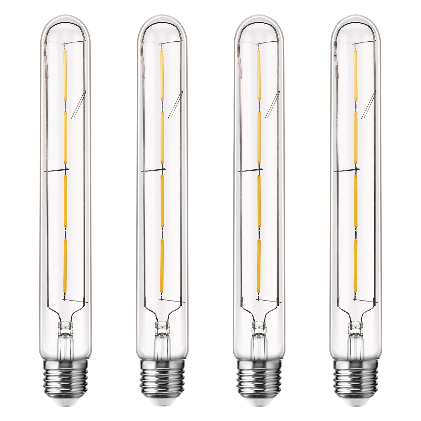 T30 LED Tubular Bulb,Vintage Filament Design, 4W (40W Equivalent), Warm White 2700K, Dimmable, E26 Base, (4-Pack)