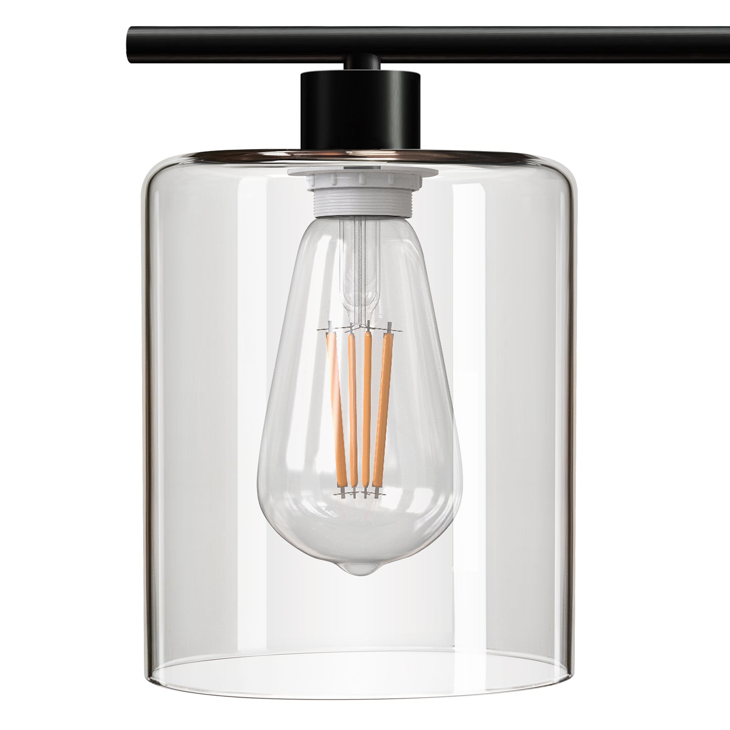 7 in. Clear Glass Cylindrical Shade 6 in. Lip for Replacement Pendant Shade Vanity Shade (1-Pack)