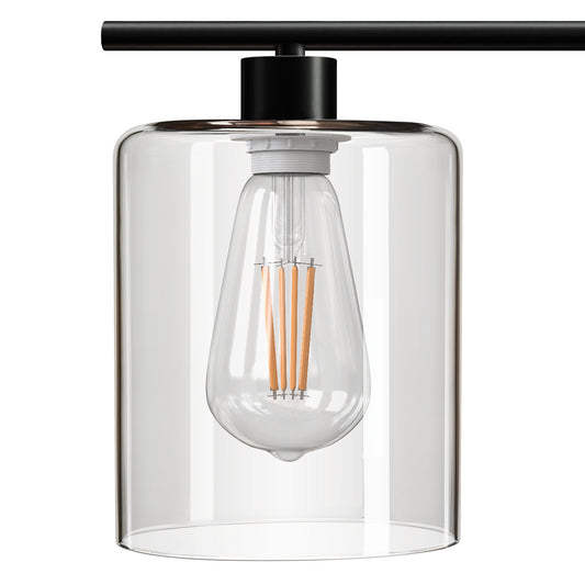 7 in. Clear Glass Cylindrical Shade 6 in. Lip for Replacement Pendant Shade Vanity Shade (1-Pack)